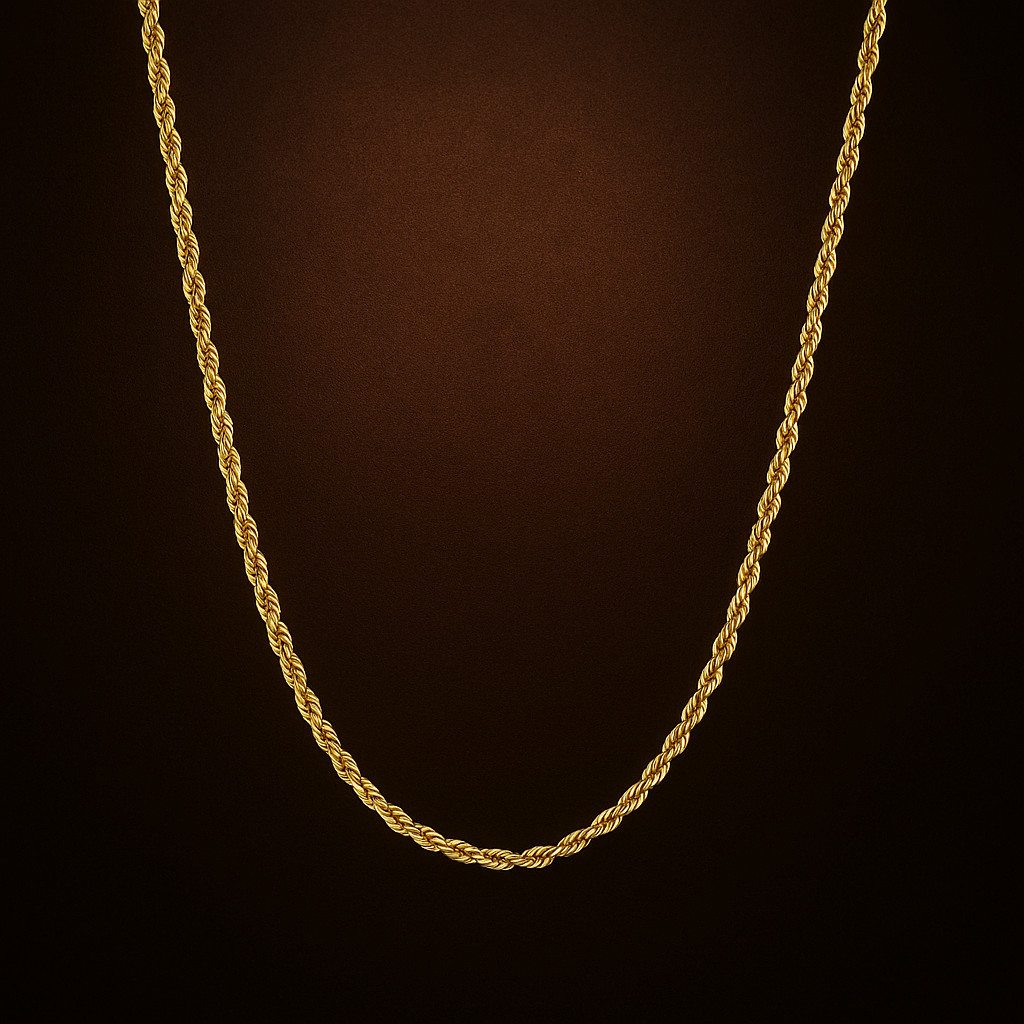 "Rope" Goudkleurige Ketting (3mm)