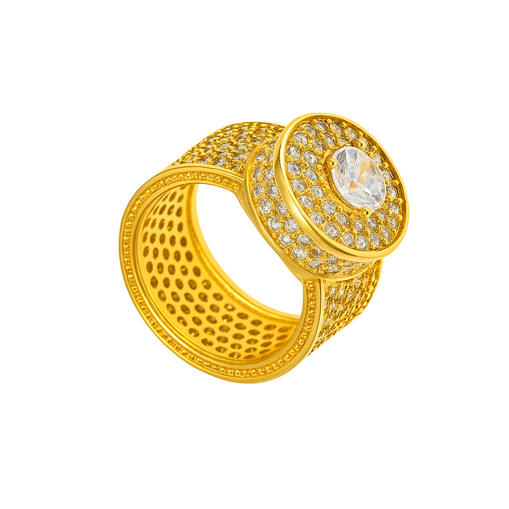 "Zirkonia" Goudkleurige Ring
