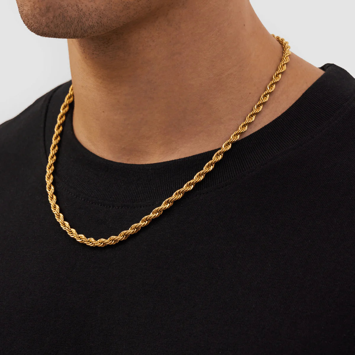 "Rope" Goudkleurige Ketting (5mm)
