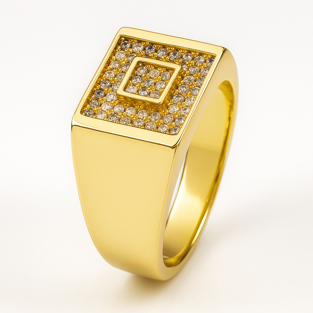 "Square" Goudkleurige Ring