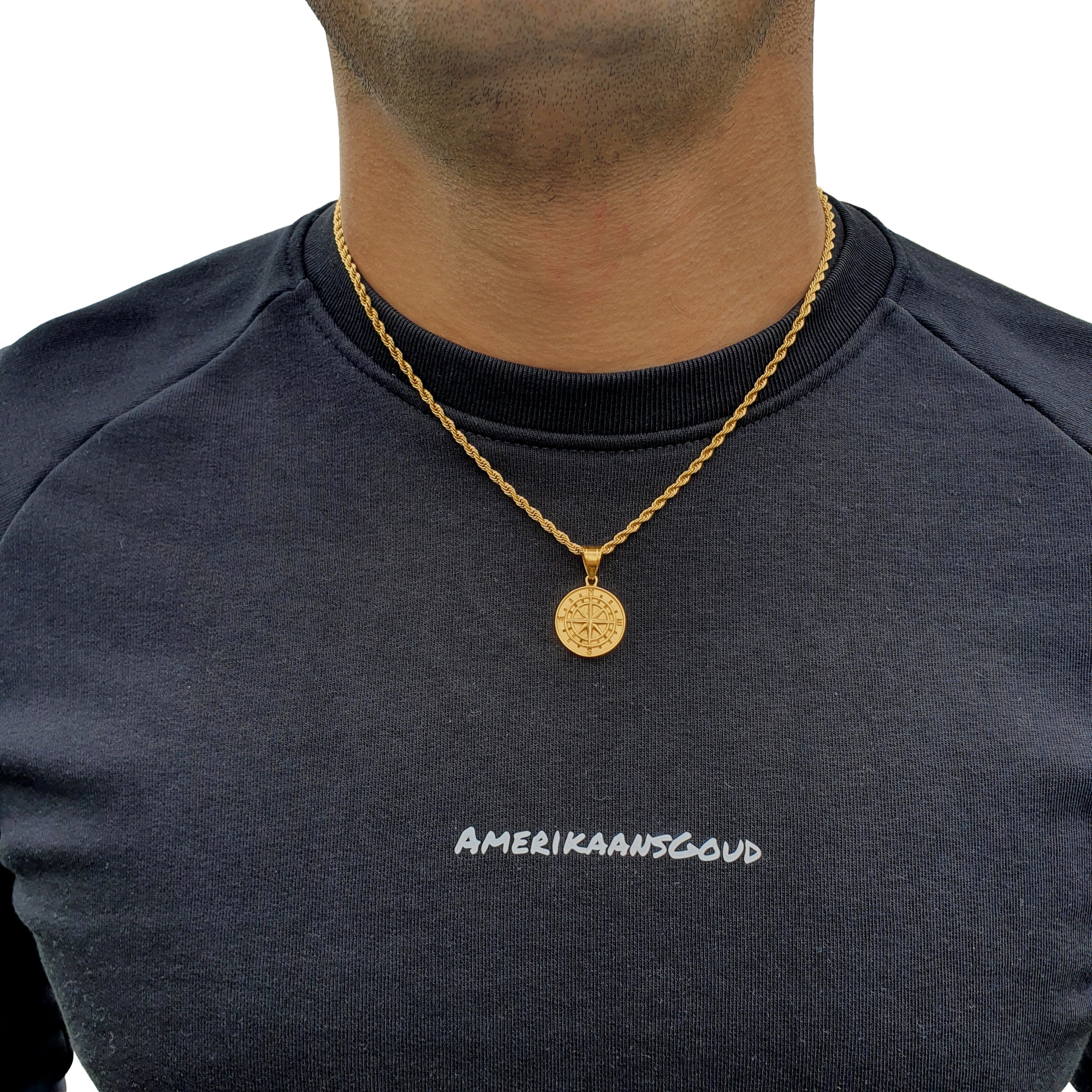 "Compass" Goudkleurige Hanger