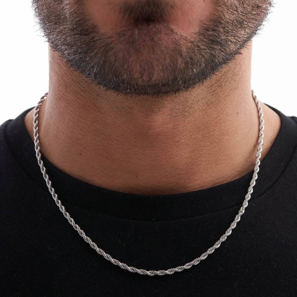 "Rope" Zilverkleurige Ketting (3mm)
