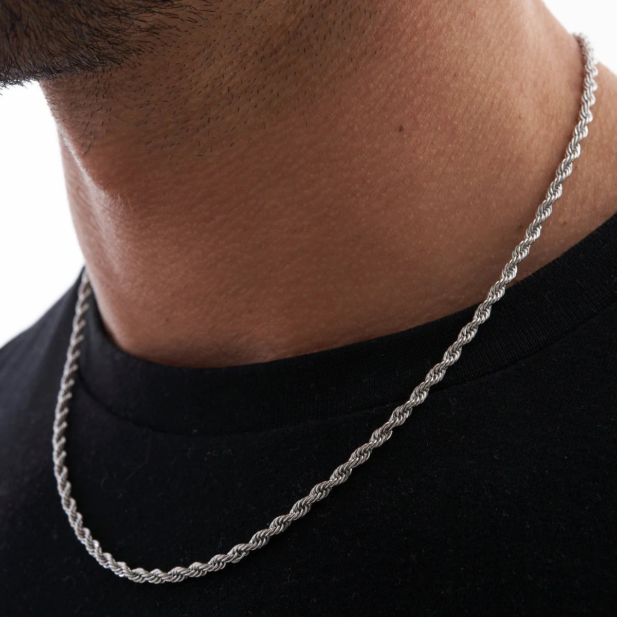 "Rope" Zilverkleurige Ketting (3mm)