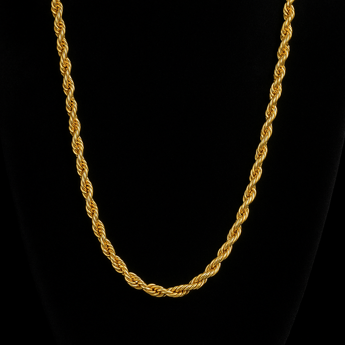"Rope" Goudkleurige Ketting (5mm)