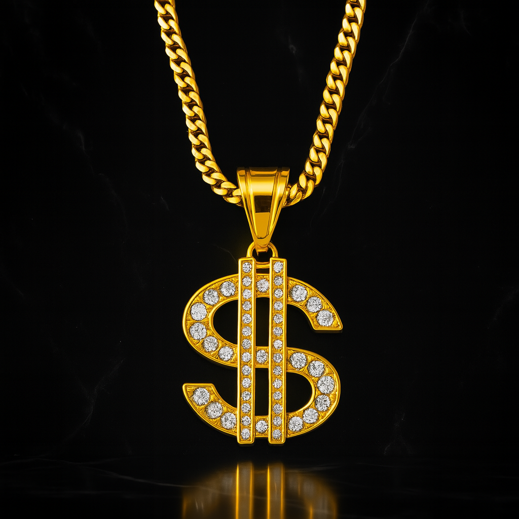 "Dollar" Goudkleurige Hanger
