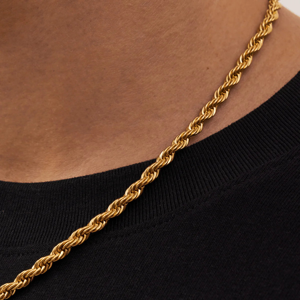 "Rope" Goudkleurige Ketting (5mm)