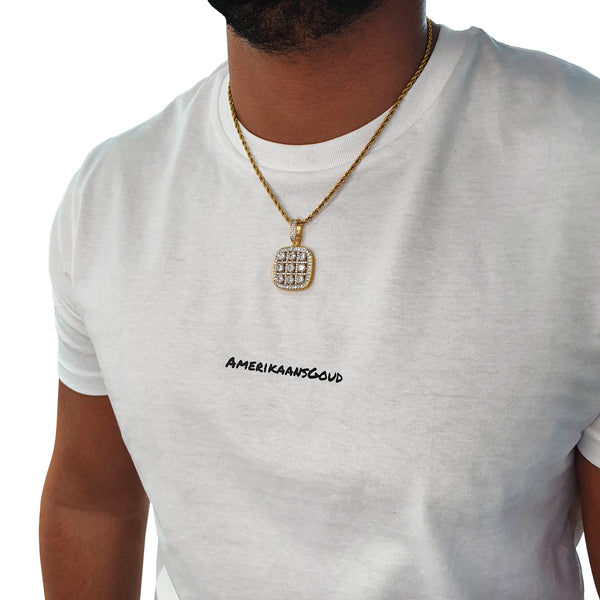 "9 Zirkonias" Gouden Hanger