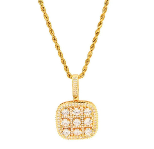 "9 Zirkonias" Goudkleurige Hanger