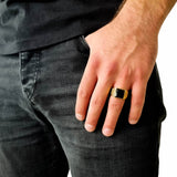 "Black Stone" Gouden Ring