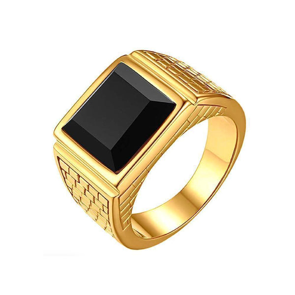 "Black Stone" Gouden Ring