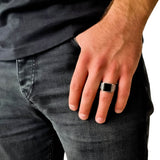 "Black Stone" Zilveren Ring