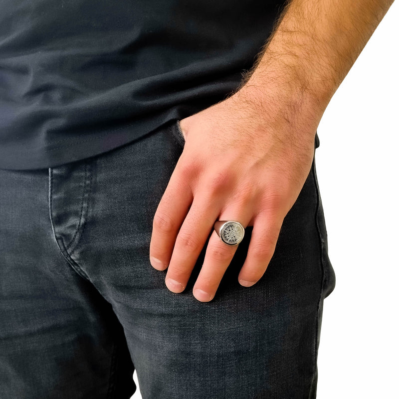 "Compass" Zilveren Ring