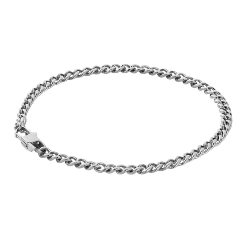 "Cuban" Zilveren Armband (4mm)-AmerikaansGoud