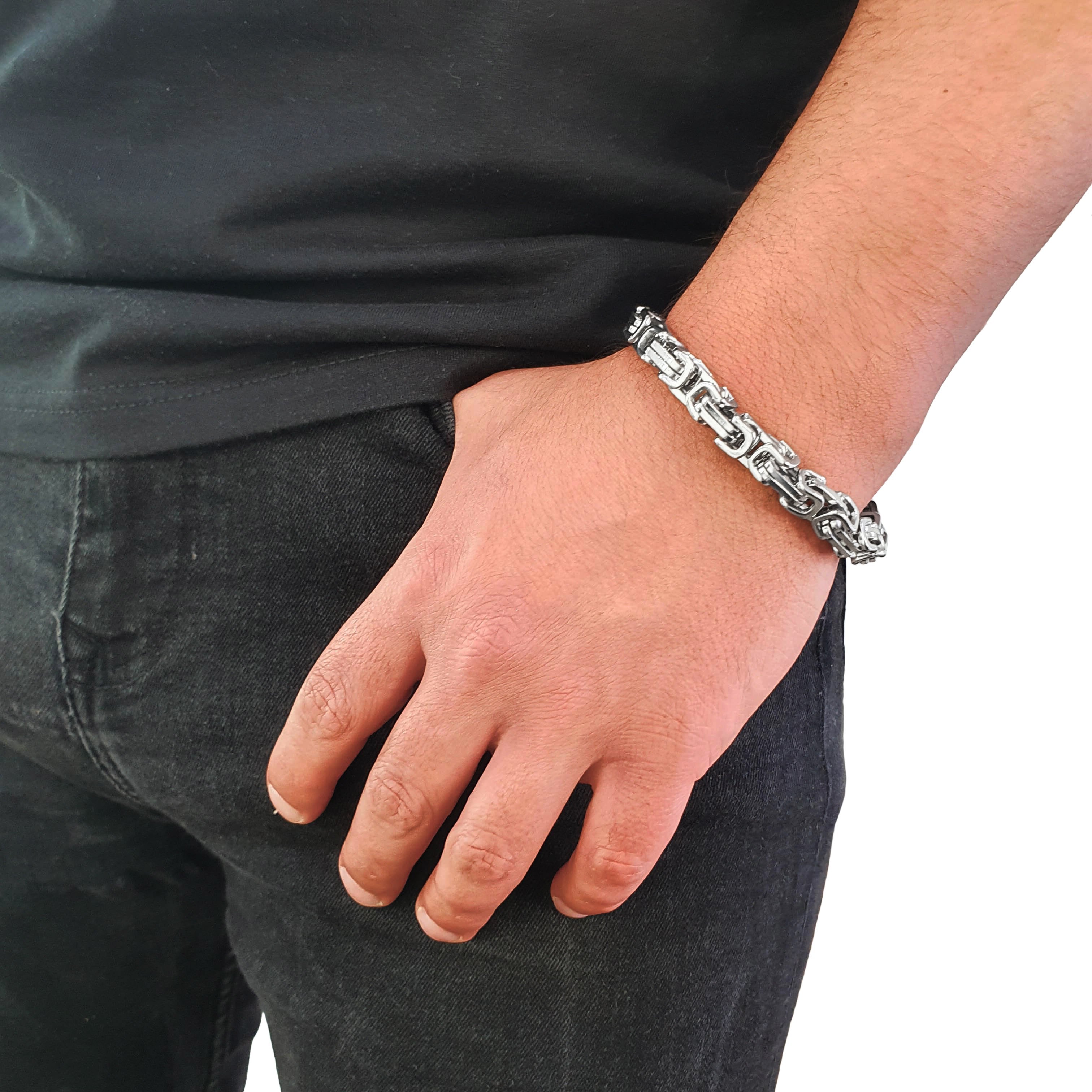 "El Chapo" Zilverkleurige Ketting & Armband (8mm)