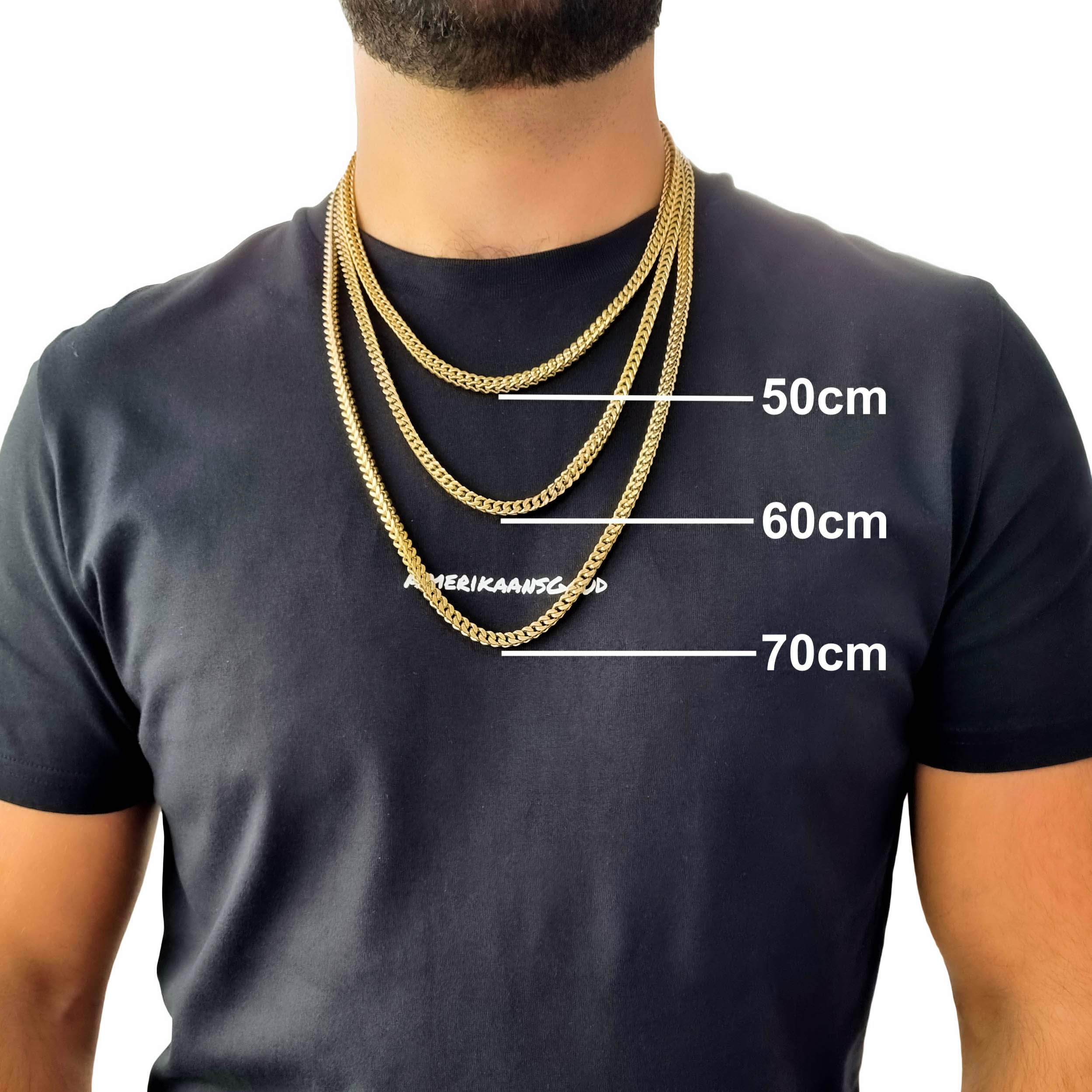 "Franco" Goudkleurige Ketting (5mm)