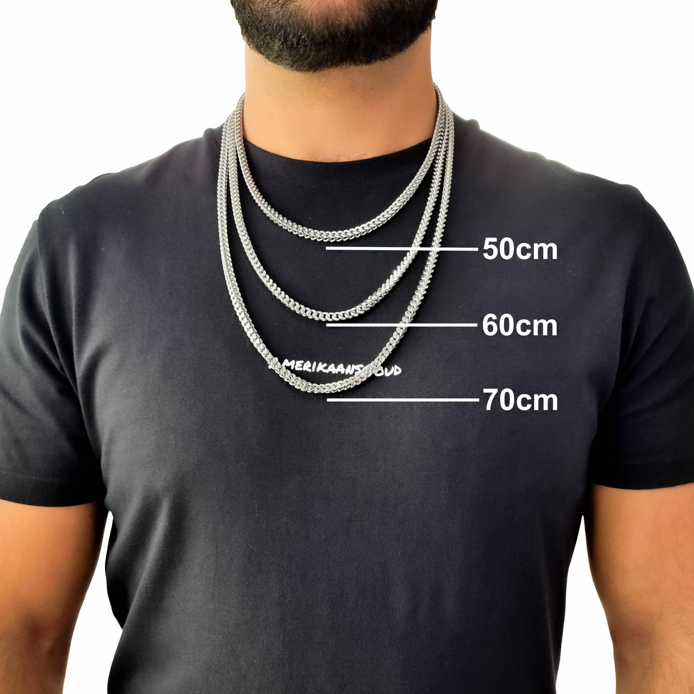 "Franco" Zilverkleurige Ketting (5mm)