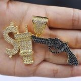 "Money-Power-Respect" Gouden Hanger-AmerikaansGoud