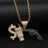 "Money-Power-Respect" Gouden Hanger-AmerikaansGoud
