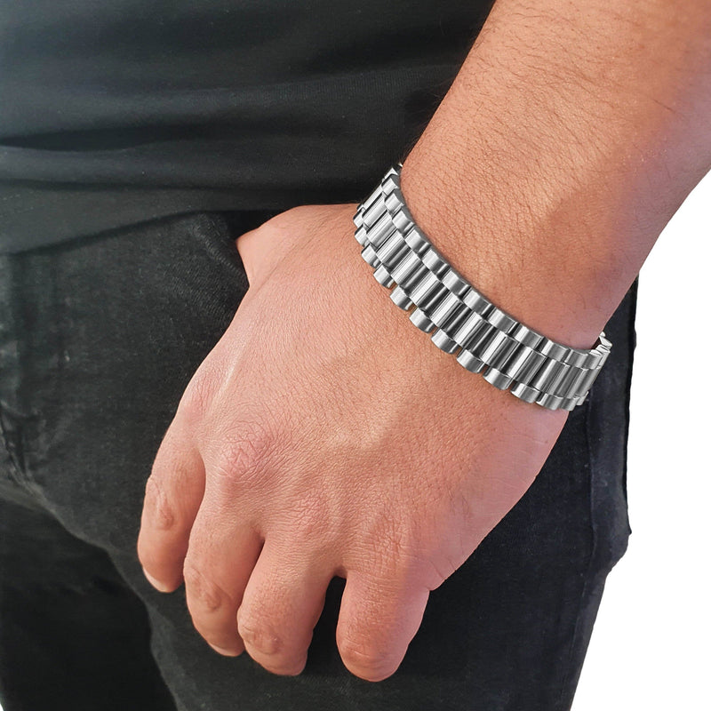 "Presidento" Zilveren Armband (15mm)