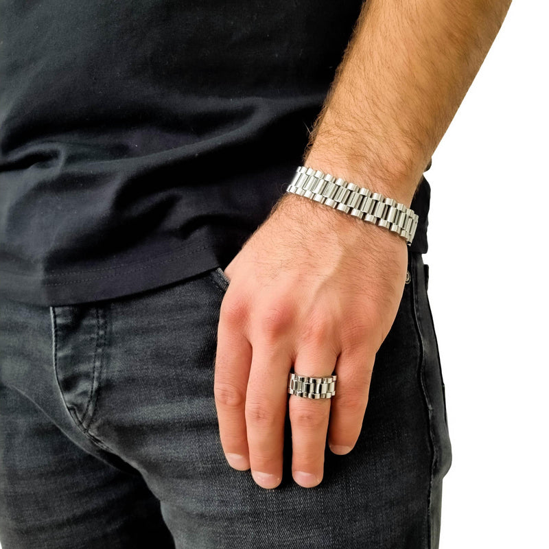 "Presidento" Zilveren Armband + Ring