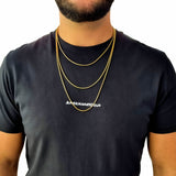 "Snake" Gouden Ketting & Armband (4mm)