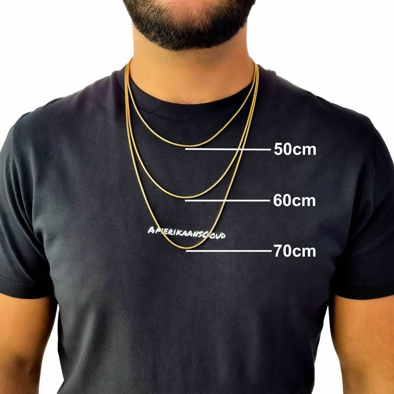 "Snake" Gouden Ketting & Armband (4mm)