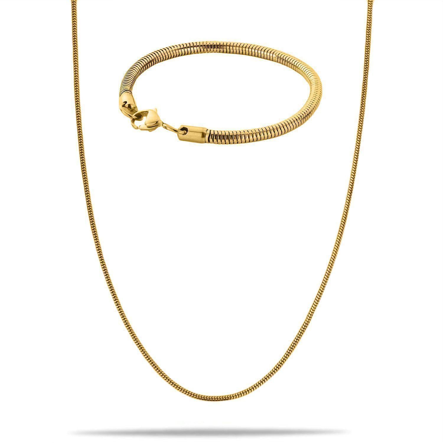 "Snake" Gouden Ketting & Armband (4mm)-AmerikaansGoud