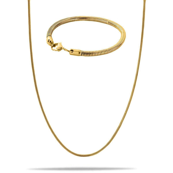 "Snake" Gouden Ketting & Armband (4mm)-AmerikaansGoud