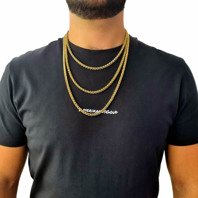 "Wheat" Gouden Ketting & Armband (5mm)
