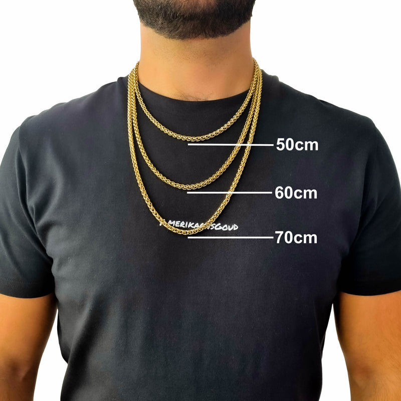 "Wheat" Gouden Ketting & Armband (5mm)