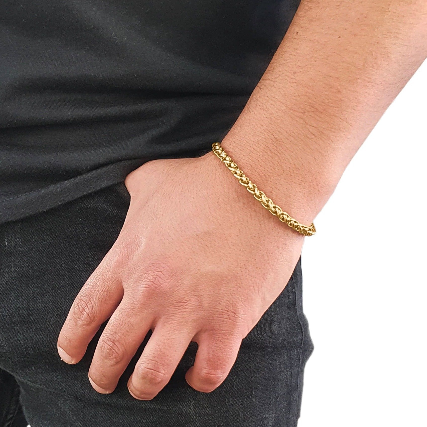 "Wheat" Goudkleurige Ketting & Armband (5mm)