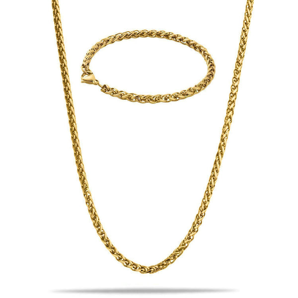 "Wheat" Gouden Ketting & Armband (5mm)-AmerikaansGoud