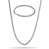 "Wheat" Zilveren Ketting & Armband (5mm)-AmerikaansGoud